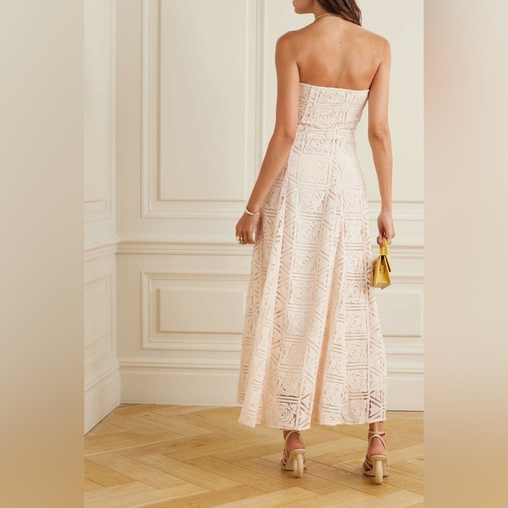 Cult Gaia Solia Floral Lace Maxi Dress In Gardenia - Picture 6 of 13